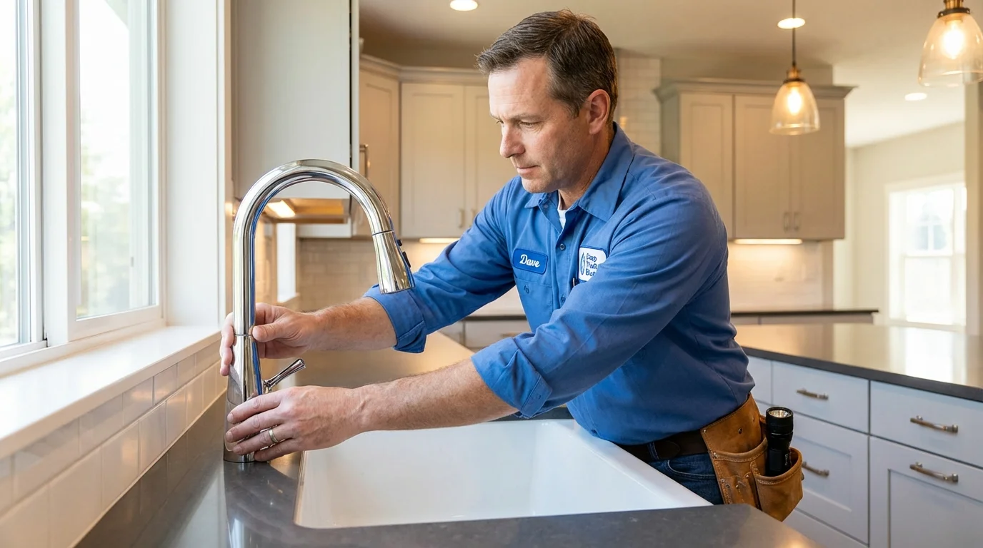 Kitchen faucet installation by Johns Plumbing LLC in Bayboro
